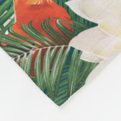 Das weiße Lotus tropische Vögel & Lotus Muster Fleecedecke (Ecke)