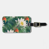 Das weiße Lotus tropische Vögel & Lotus Muster Gepäckanhänger (Vorderseite horizontal)