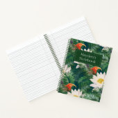 Das weiße Lotus tropische Vögel & Lotus Muster Notizblock (Innenseite)