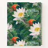 Das weiße Lotus tropische Vögel & Lotus Muster Notizblock (Rückseite)