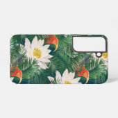 Das weiße Lotus tropische Vögel & Lotus Muster Samsung Galaxy Hülle (Rückseite (Horizontal))