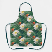 Das weiße Lotus tropische Vögel & Lotus Muster Schürze (Vorderseite)