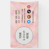 Das weiße, minimalistisch rosa Logo für die sozial Banner (Vertikal)