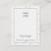 Das weiße, moderne Terrazzo-Logo Visitenkarte (Rückseite)