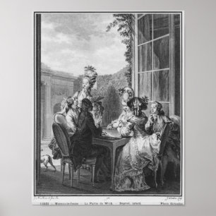 Das weiße Party, graviert von Jean Dambrun 1783 Poster
