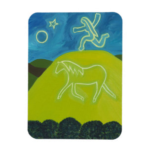 Das weiße Pferd in Somerset 2011 Magnet