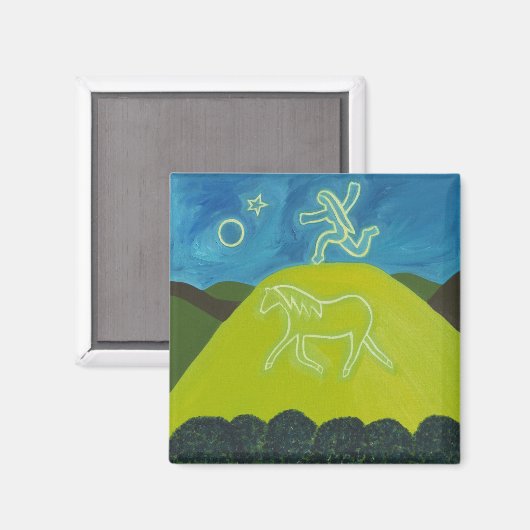 Das Weiße Pferd in Somerset 2011 Magnet (Vorderseite/Rückseite)