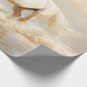 Das weiße Pferd läuft am Strand Geschenkpapier (Ecke)