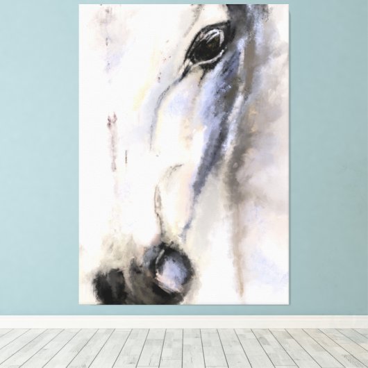 Das weiße Pferd - Originalgemälde Leinwanddruck (Insitu (Holzboden))