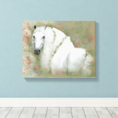 Das weiße Pferd - überzogene Leinwand (Insitu (Holzboden))