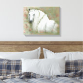 Das weiße Pferd - überzogene Leinwand (Insitu (Schlafzimmer))