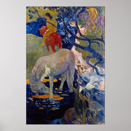 Das Weiße Pferd von Eugène Henri Paul Gauguin Poster (Vorne)