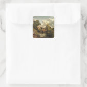 Das Weiße Pferd von John Constable, Quadratischer Aufkleber (Tasche)