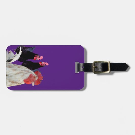 "Das weiße Raster und seine schwarzen Hühner" Gepäckanhänger (Vorderseite horizontal)