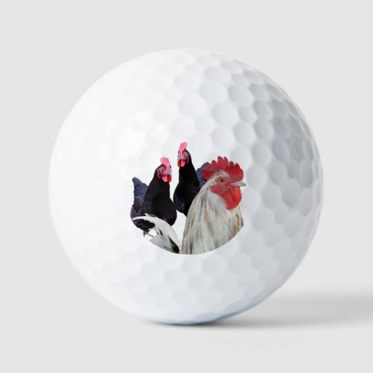 "Das weiße Raster und seine schwarzen Hühner" Golfball (Vorderseite)