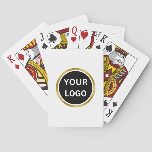 Das weiße und goldene Logo Spielkarten (Rückseite)