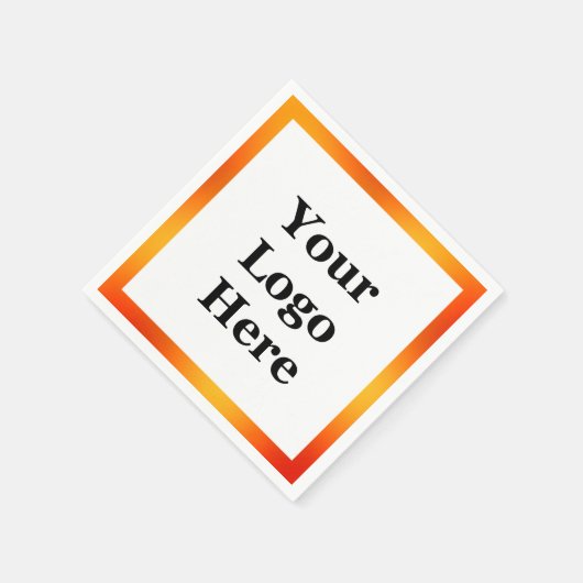 Das weiße und orangefarbene Logo für Geschäftsleut Serviette (Ecke)