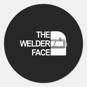 Das Welder-Gesicht Runder Aufkleber