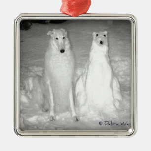Das weltberühmte Mychtar und sein Snowdog! :) Silbernes Ornament