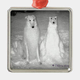 Das weltberühmte Mychtar und sein Snowdog! :) Silbernes Ornament