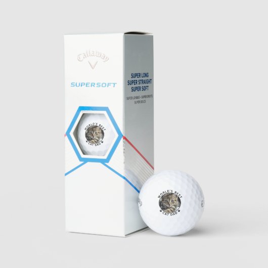 Das weltbeste Cat Vater Paw Prints Pet Foto Golfball (Verpackung)