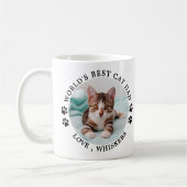 Das weltbeste Cat Vater Paw Prints Pet Foto Kaffeetasse (Links)