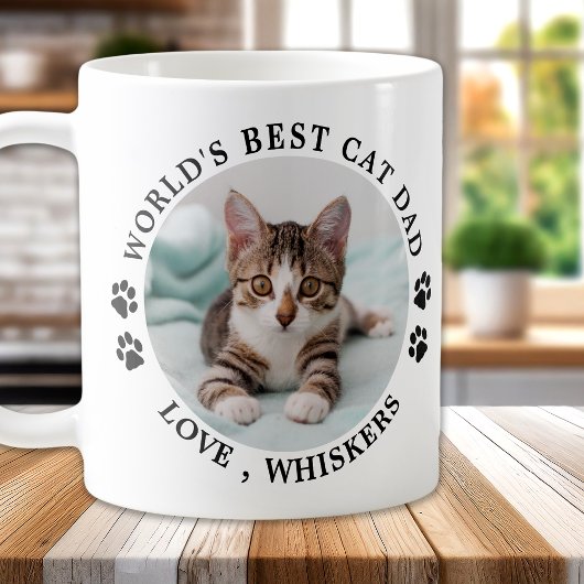 Das weltbeste Cat Vater Paw Prints Pet Foto Kaffeetasse