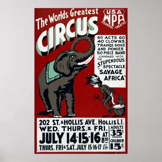Das Weltbeste Circus Vintage Poster (Vorne)