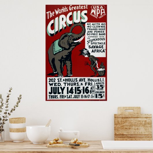 Das Weltbeste Circus Vintage Poster (Küche)