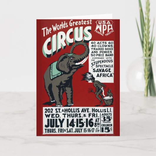 Das Weltbeste Circus Vintage Poster Karte (Vorderseite)
