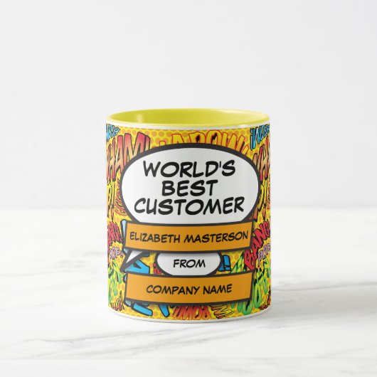 Das weltbeste Comic für Kunden und Spaß Tasse (Zentrum)