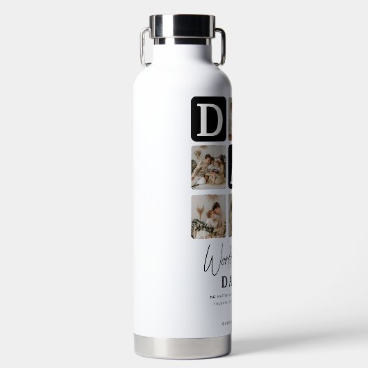 Das weltbeste Daddy Modern Multi Foto Grid Trinkflasche (Vorderseite)