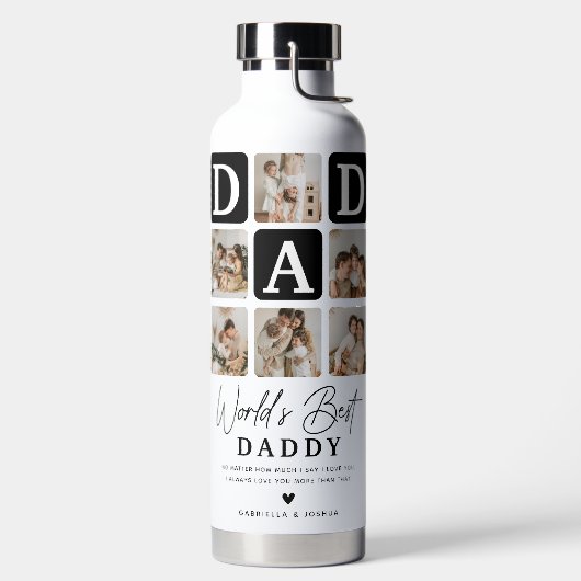 Das weltbeste Daddy Modern Multi Foto Grid Trinkflasche (links)