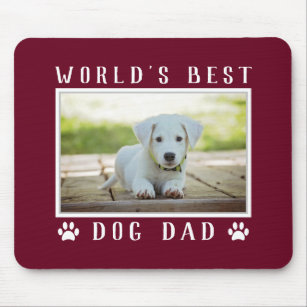 Das weltbeste Dog Vater Foto Paw Prints Burgund Mousepad
