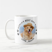 Das weltbeste Dog Vater Paw Prints Pet Foto Kaffeetasse (Links)