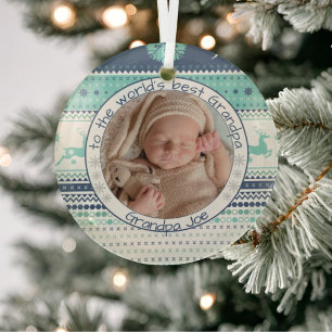 Das weltbeste Grand-Nordic-Rentier-Baby-Foto Ornament Aus Glas