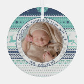 Das weltbeste Grand-Nordic-Rentier-Baby-Foto Ornament Aus Glas (Rückseite)