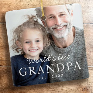 Das weltbeste Großvater-Foto im letzten Jahr Keramikornament