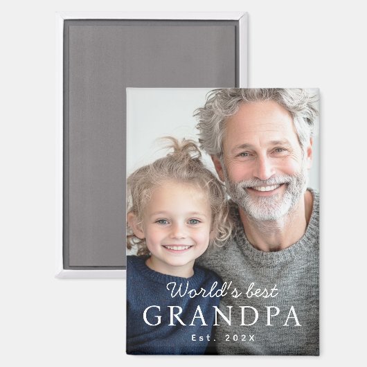 Das weltbeste Großvater-Foto im letzten Jahr Magnet (Vorderseite/Rückseite)