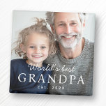 Das weltbeste Großvater-Foto im letzten Jahr Magnet<br><div class="desc">Kühlschrankmagnet mit Ihrem eigenen Foto und dem Text "Weltbeste Opa" mit individuellem Jahr oder anderem Text unten.</div>