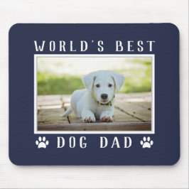 Das weltbeste Hund-Vater-Foto Paw Prints Navy Blue Mousepad