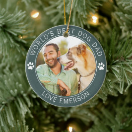 Das weltbeste Hunde-Vater-Foto Keramik Ornament