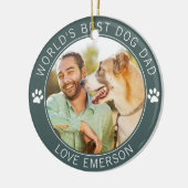 Das weltbeste Hunde-Vater-Foto Keramik Ornament (Links)