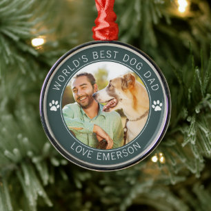 Das weltbeste Hunde-Vater-Foto Ornament Aus Metall
