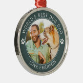 Das weltbeste Hunde-Vater-Foto Ornament Aus Metall (Rechts)