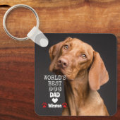 Das weltbeste Hunde-Vater-Herz-Paw-2-Foto Schlüsselanhänger (Vorderseite)