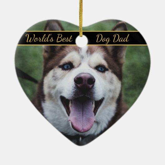 Das weltbeste Hunde-Vater-Pet-Foto Keramik Ornament (Hinten)