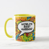 Das weltbeste Husband Cool Modern Fun Comic Book Tasse (Links)