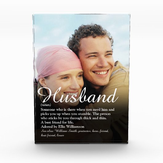 Das weltbeste Husband-Definition-Script-Foto Fotoblock (Vorderseite)