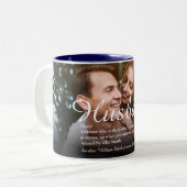 Das weltbeste Husband-Definition-Script-Foto Zweifarbige Tasse (Vorderseite Links)